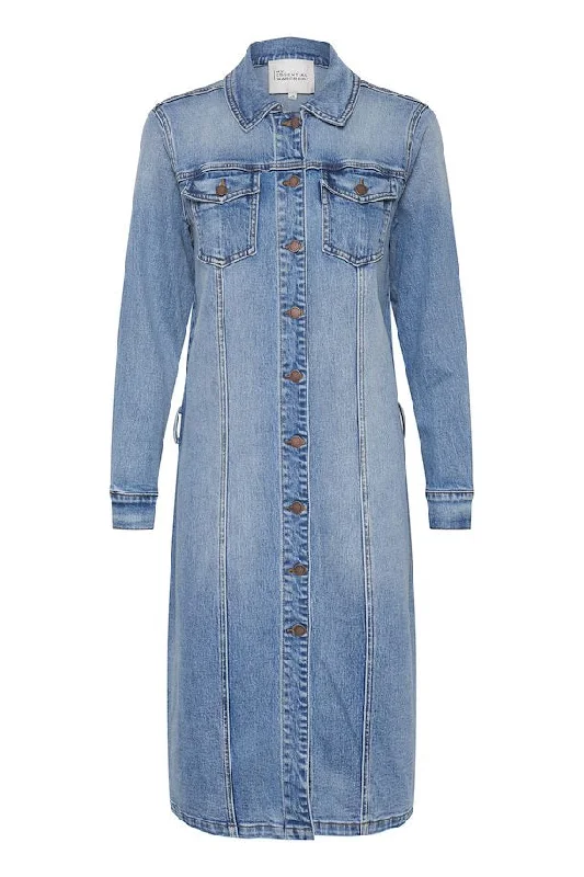 Save More Than Ever!EW Dango Lblu Reto Denim Shirt Dress