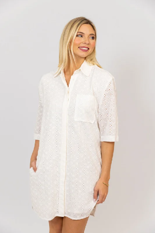 Instant Savings Await!Eyelet Shirt Dress