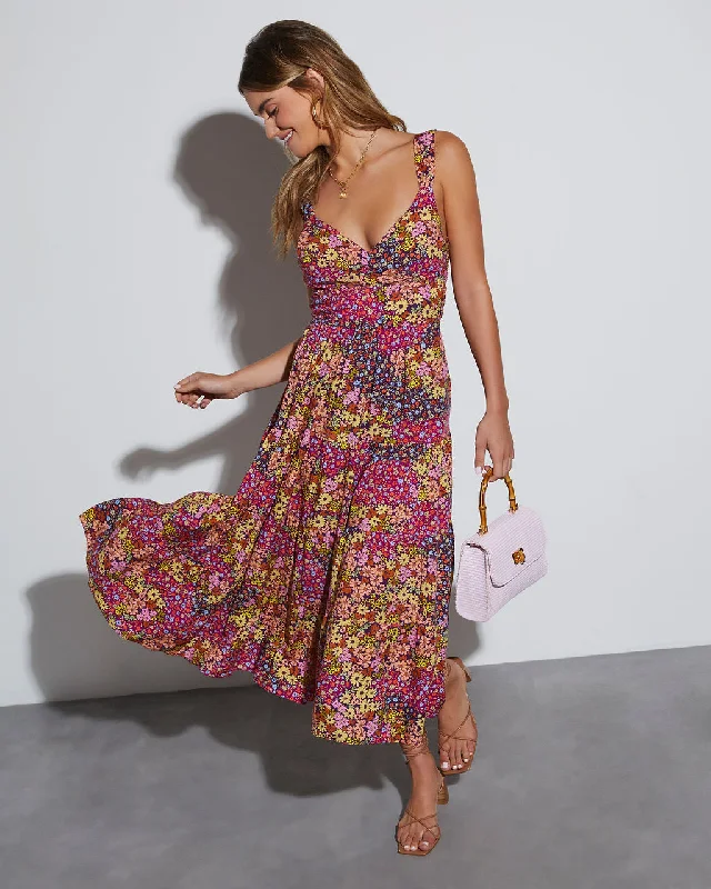 Your Discount is Waiting!Free Spirited Ditsy Floral Midi Dress