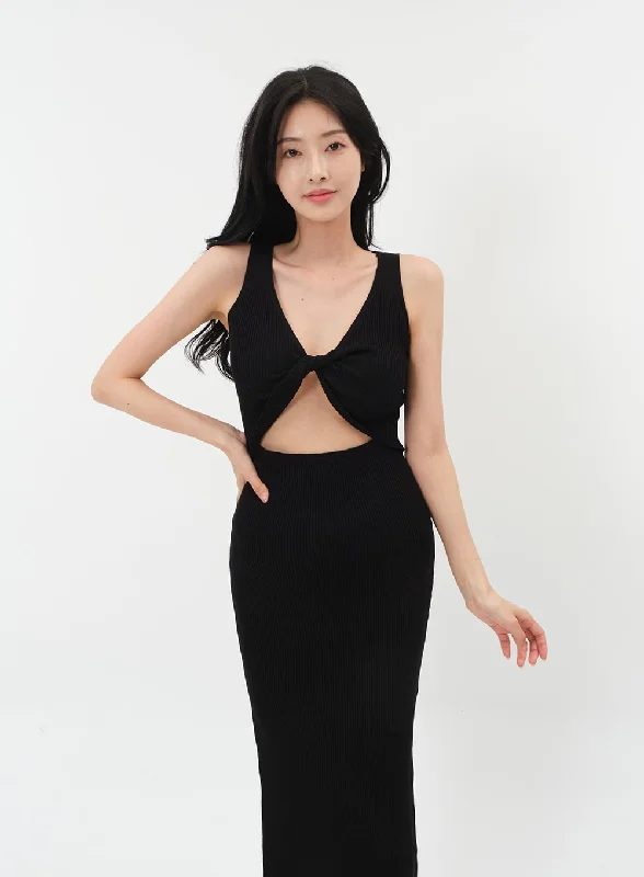Shop Smart, Save Big!Front Cut Out Maxi Sleeveless Dress IM5