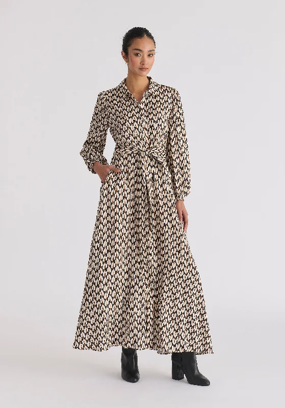 Shop Now and Save!Geometric Print Maxi Shirt Dress