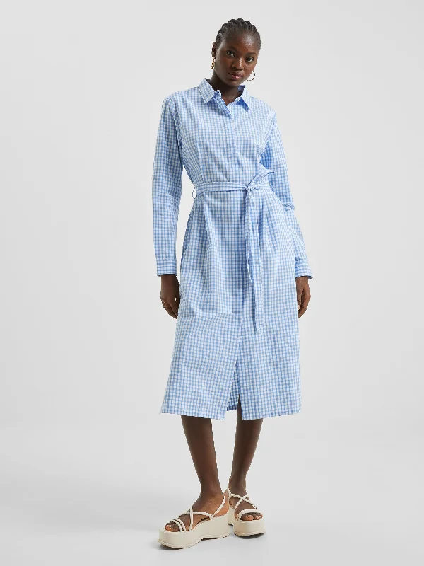 Hurry, Sale Ends Soon!Gingham Button-Through Shirt Dress