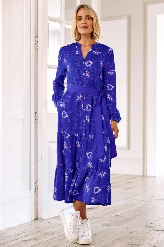 Stock Up and Save!Jessica Shirt Dress | Waterlily Cobalt/Purple