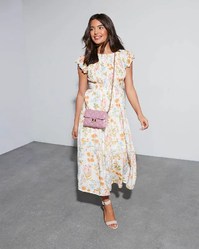 Everything Must Go!Joyful Floral Tiered Midi Dress