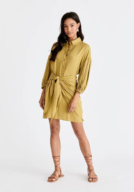 Lowest Prices Guaranteed!Linen Blend Shirt Dress
