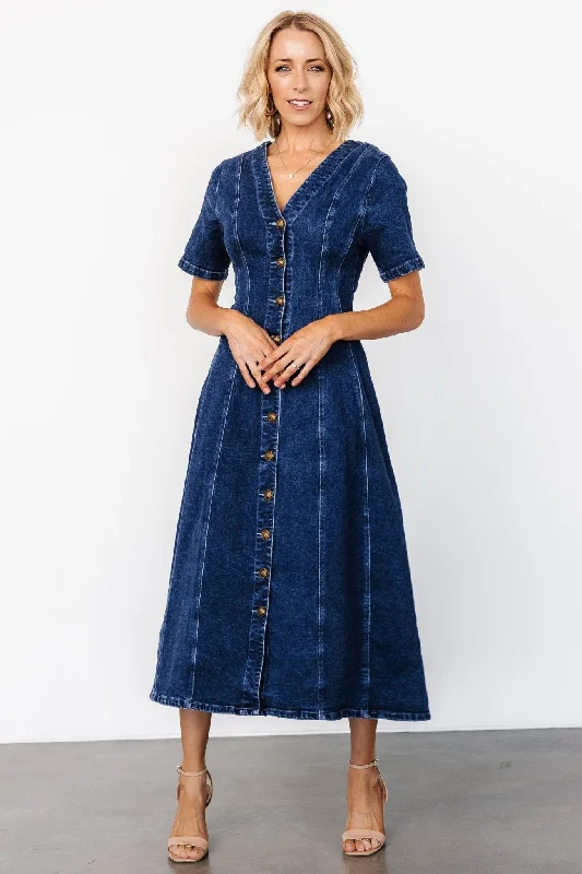 Only a Few Left – Order Now!Oakley Button Denim Dress | Blue