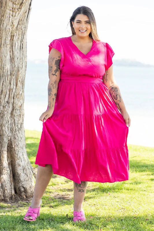 Sale Alert – Get Ready to Shop!Rachel Midi Dress Raspberry