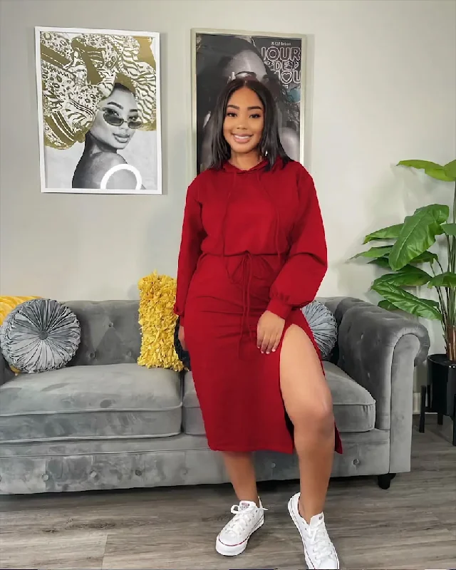 Time to Snag a Bargain!Showing Out Hoodie Dress - Hunter Green