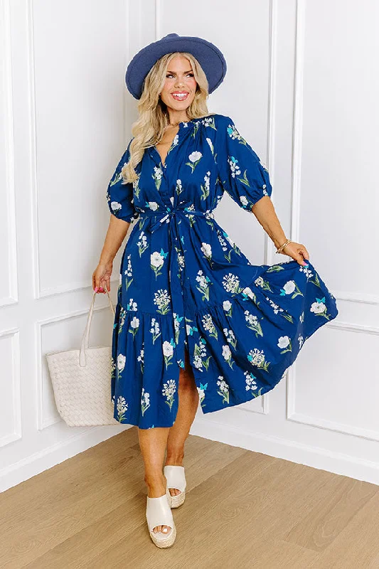 Price Drops You’ll Love!Southern Countryside Floral Midi in Blue Curves