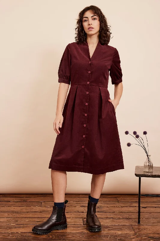 Buy More, Save More!Stella Needlecord Bordeaux Shirt Dress