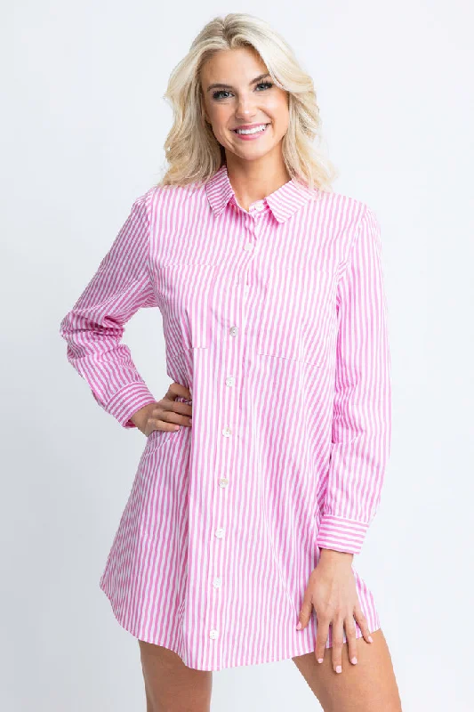 Shop the Hottest Deals!Stripe Poplin Shirt Dress