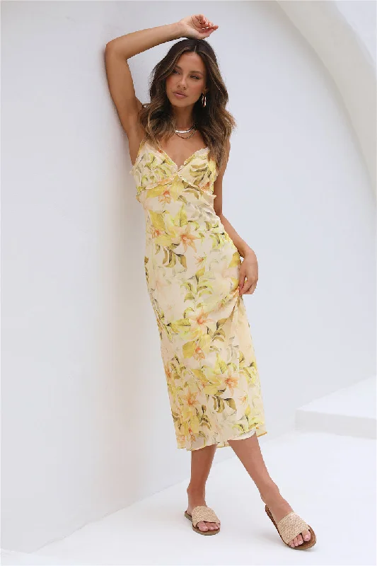 Your Shopping Wish, Our Discount Command!Sunkissed Midi Dress Yellow