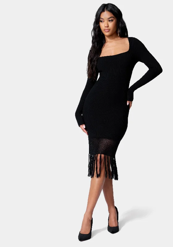 Don't Miss Out!Tassel Fringe Sweater Dress