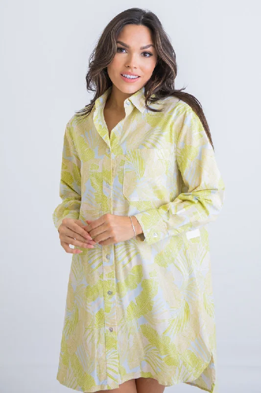 Save More with Every Purchase!Tropical Leaf Shirt Dress