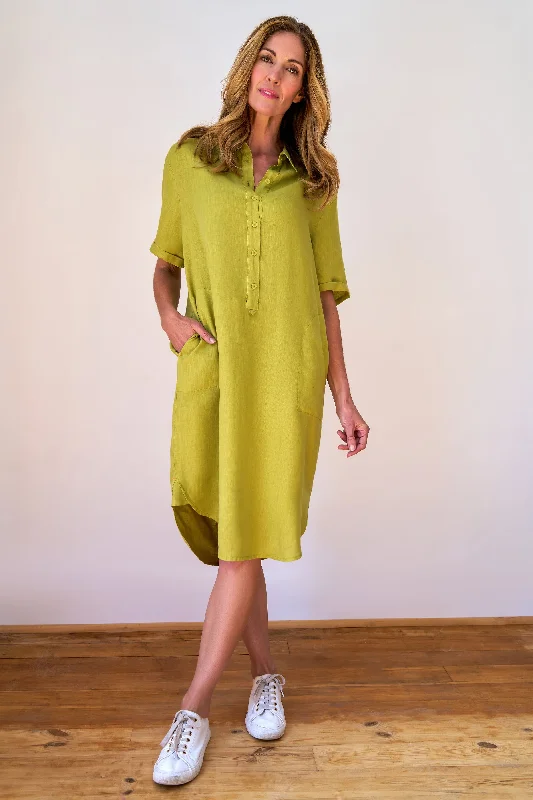 Huge Price Cuts Await!Tyra Pistachio Shirt Dress