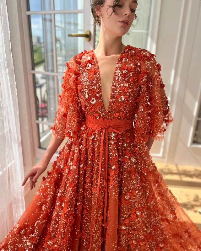 Find the Best Deals Here!Vivid Amber Ball Gown