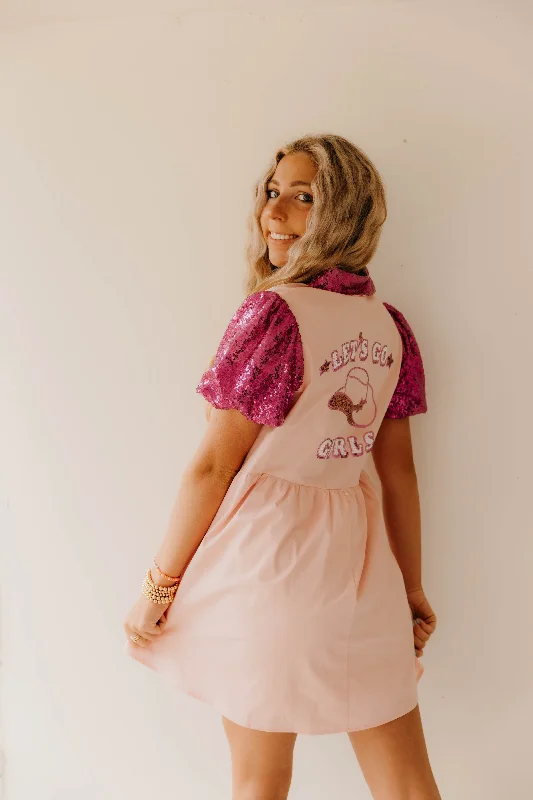 Save Like Never Before!Western Let's Go Girls Sequin Patch Dress - Final Sale 50% off in cart