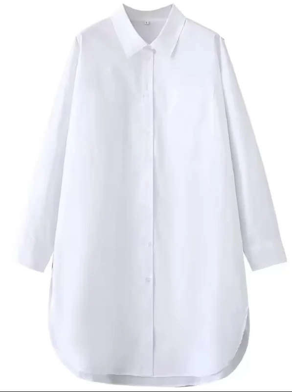 The Best Offers Are Here!Flora White Poplin Shirt Dress